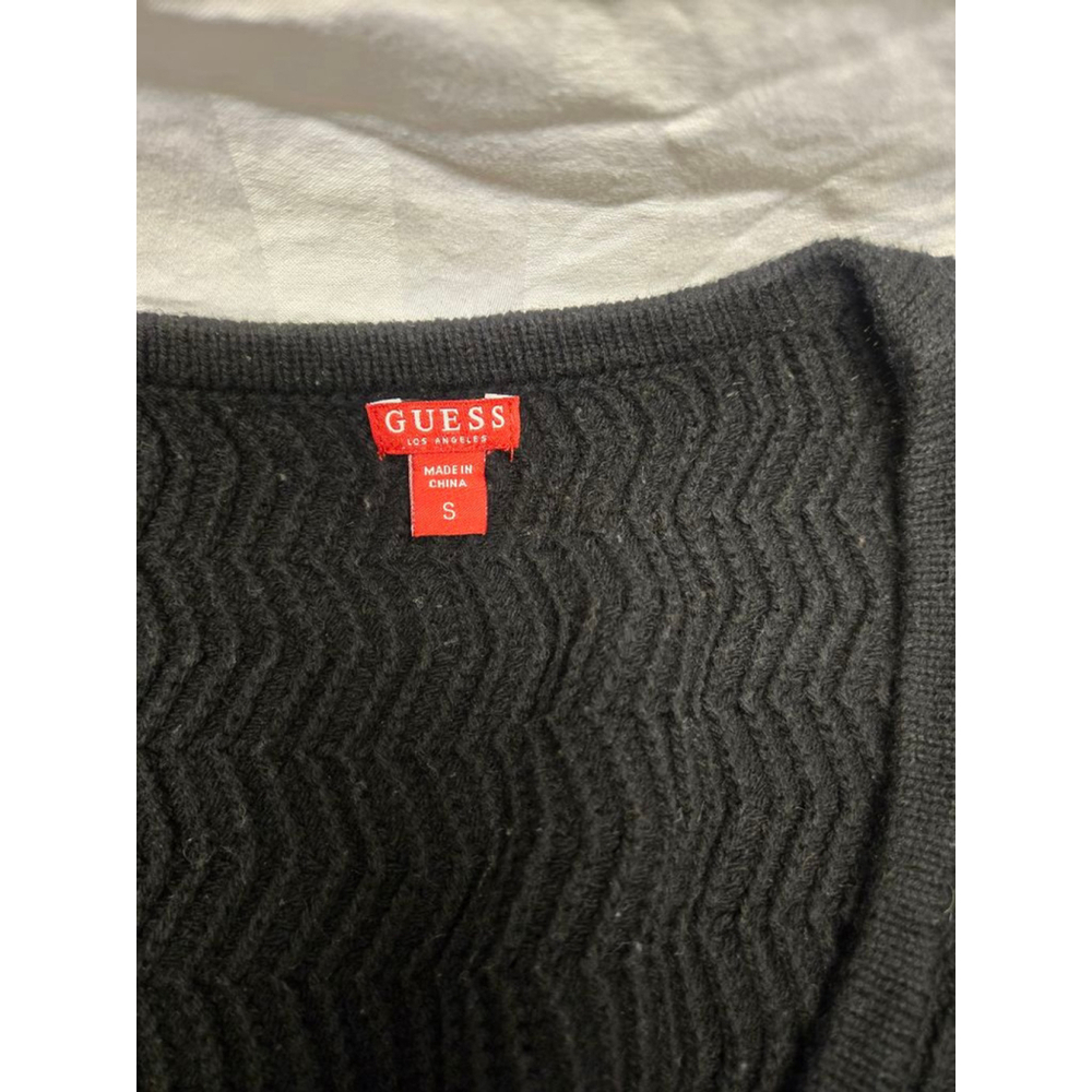 Women's GUESS Black & White Striped Sweater S - Picture 4 of 5